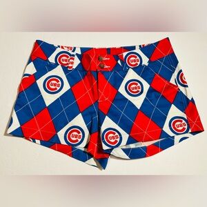 Loudmouth Chicago Cubs Baseball Bermuda Argyle Golf Shorts Ladies Sz 6 Stretch